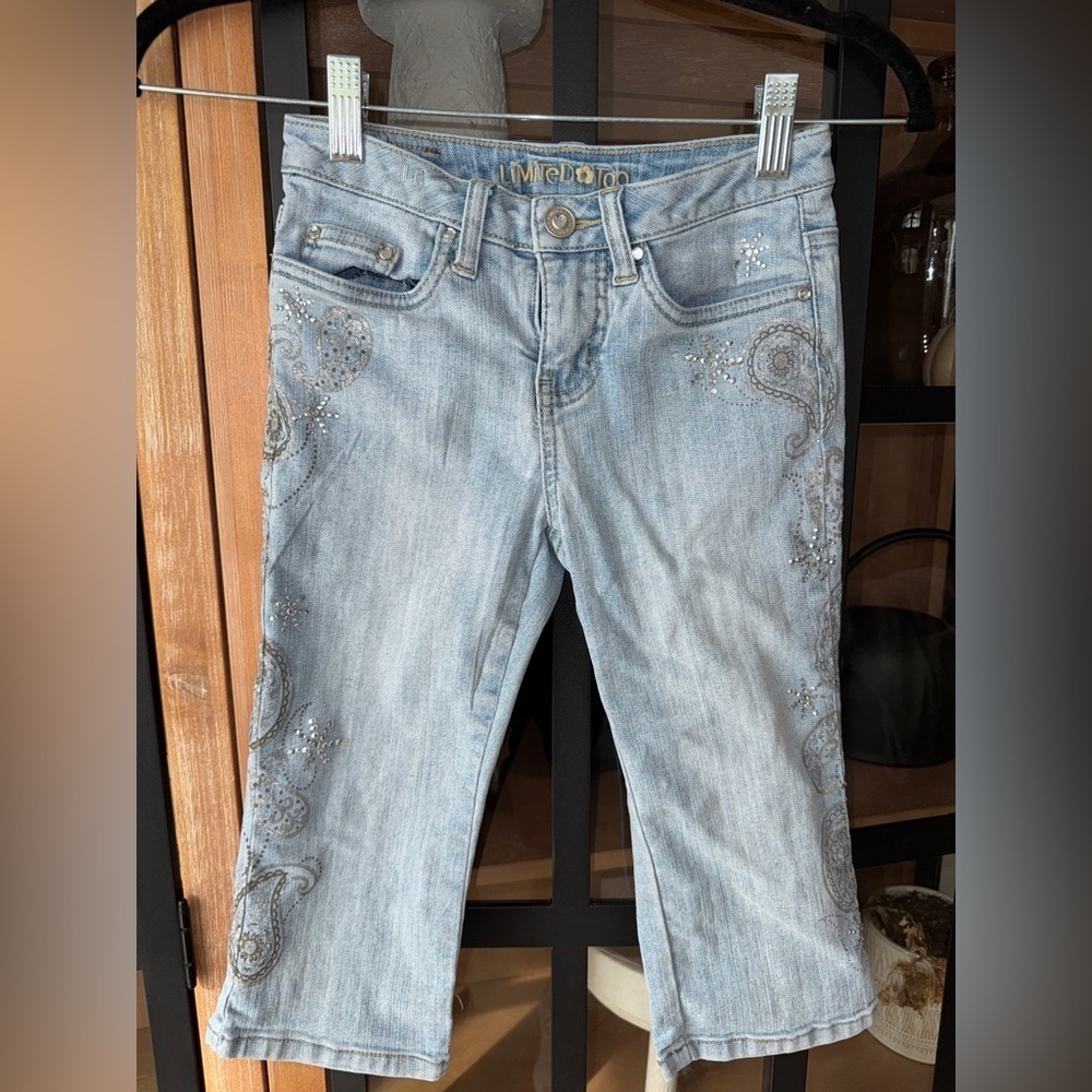 Vintage y2k Limited Too flared jeans cropped toddler girl embellished denim
